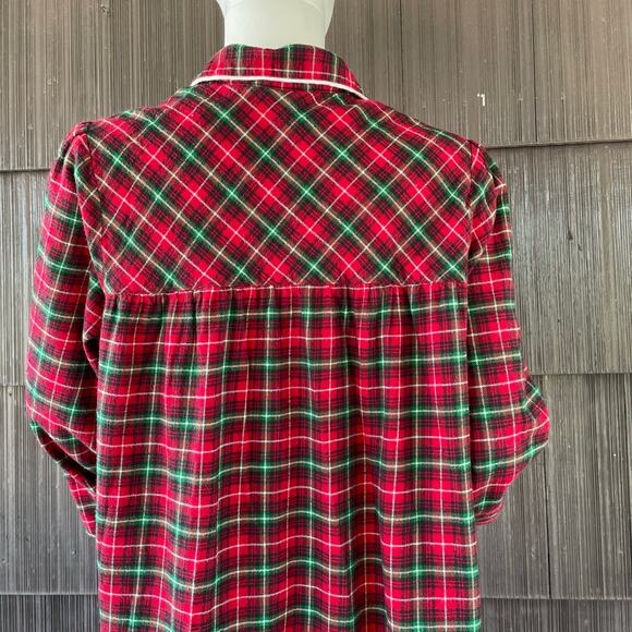 🔥L.L. Bean Flannel Plaided Green Red
Nightgown Cottage Farm Traditional Holiday - Picture 7 of 14